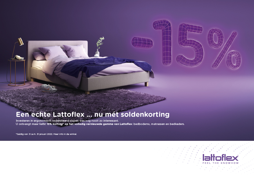 sponsor zaad Moeras Solden Lattoflex: -15% korting op bedbodems, matrassen en bedkaders |  Promoties | SOLDEN bij Reno | Reno. Meubelen & keukens voor elk budget.
